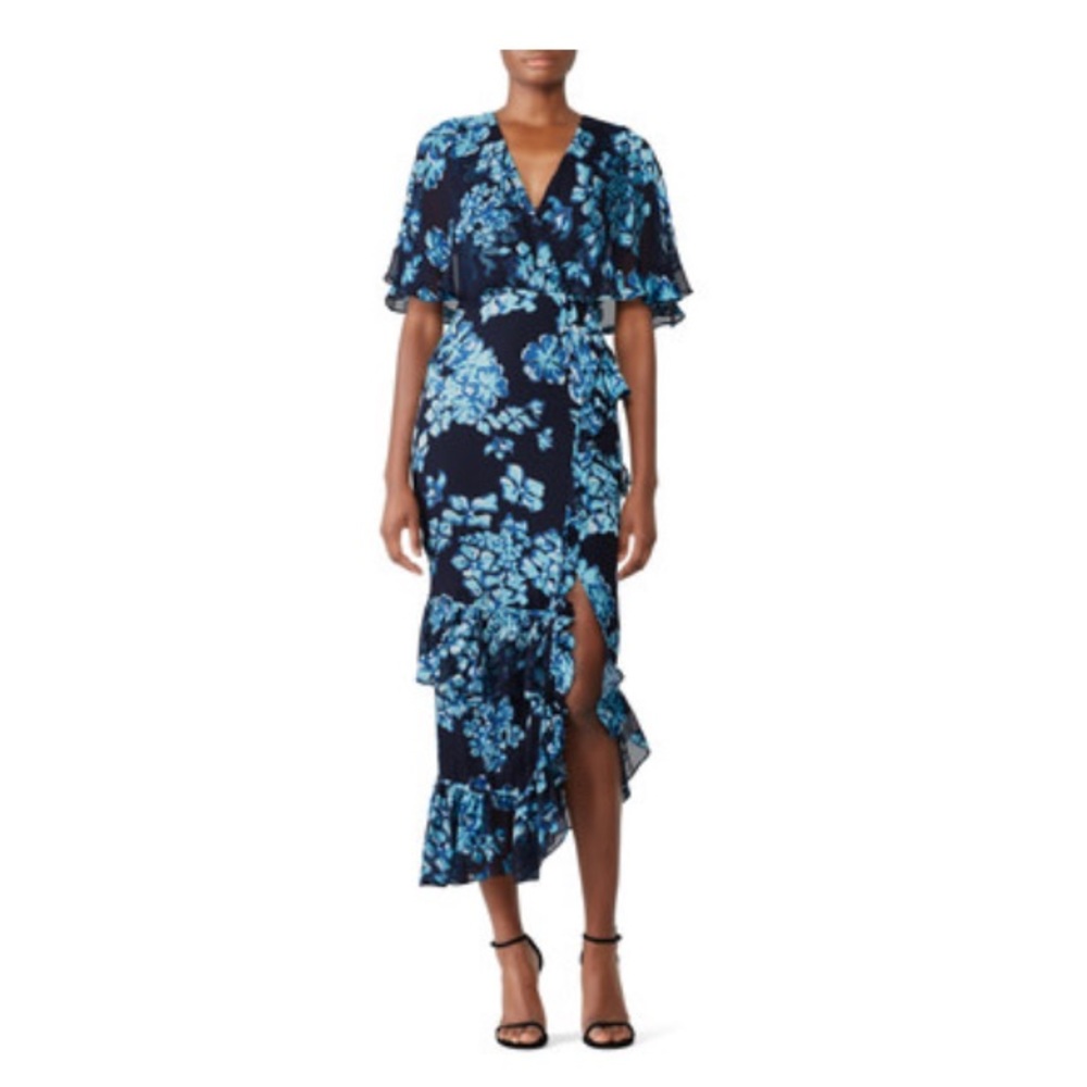 SALONI Blue Floral Dress, size 2